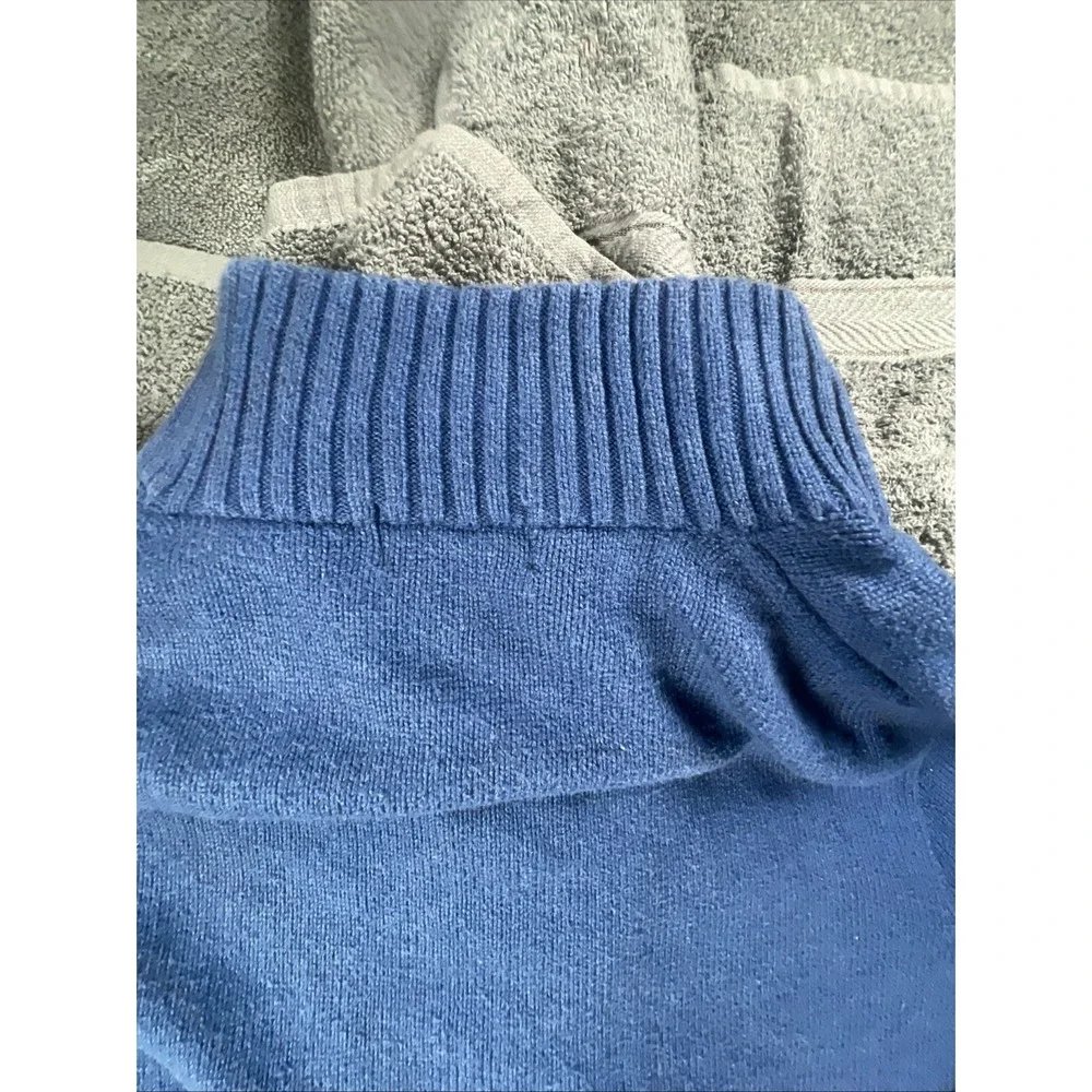 Polo Ralph Lauren Men XL 1/4 Zip Pullover Sweater Blue Long Sleeve Heavy w/ Pony